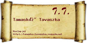 Tamaskó Tavaszka névjegykártya